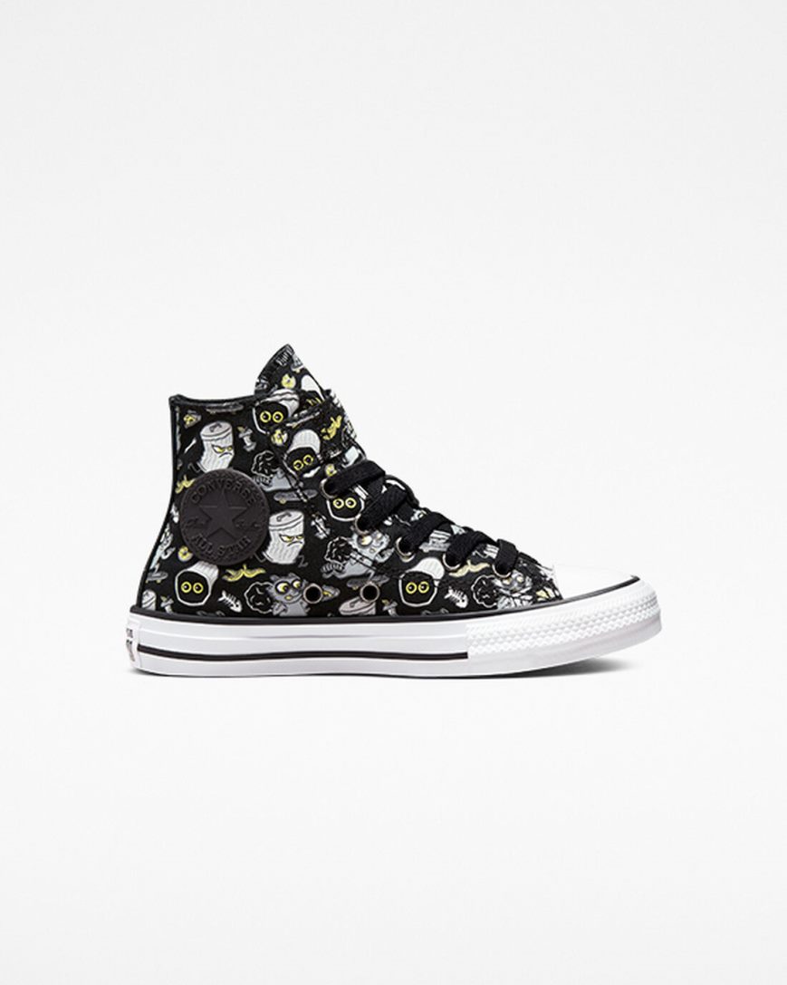 Tenis Converse Chuck Taylor All Star Easy-On Raccoons Cano Alto Menino Pretas Cinzentas | PT O01978T